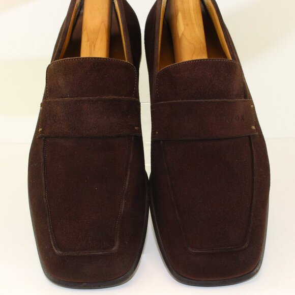 Louis Vuitton Brown Suede Leather Loafer Slip One Shoe (8.5 US) - Picture 1 of 14
